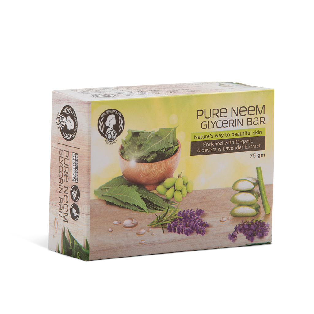 ESP Botanica Pure Neem Glycerine Bar (99.9% Germ Protection) - 75Gms