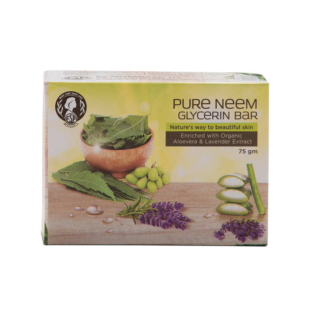 ESP Botanica Pure Neem Glycerine Bar (99.9% Germ Protection) - 75Gms