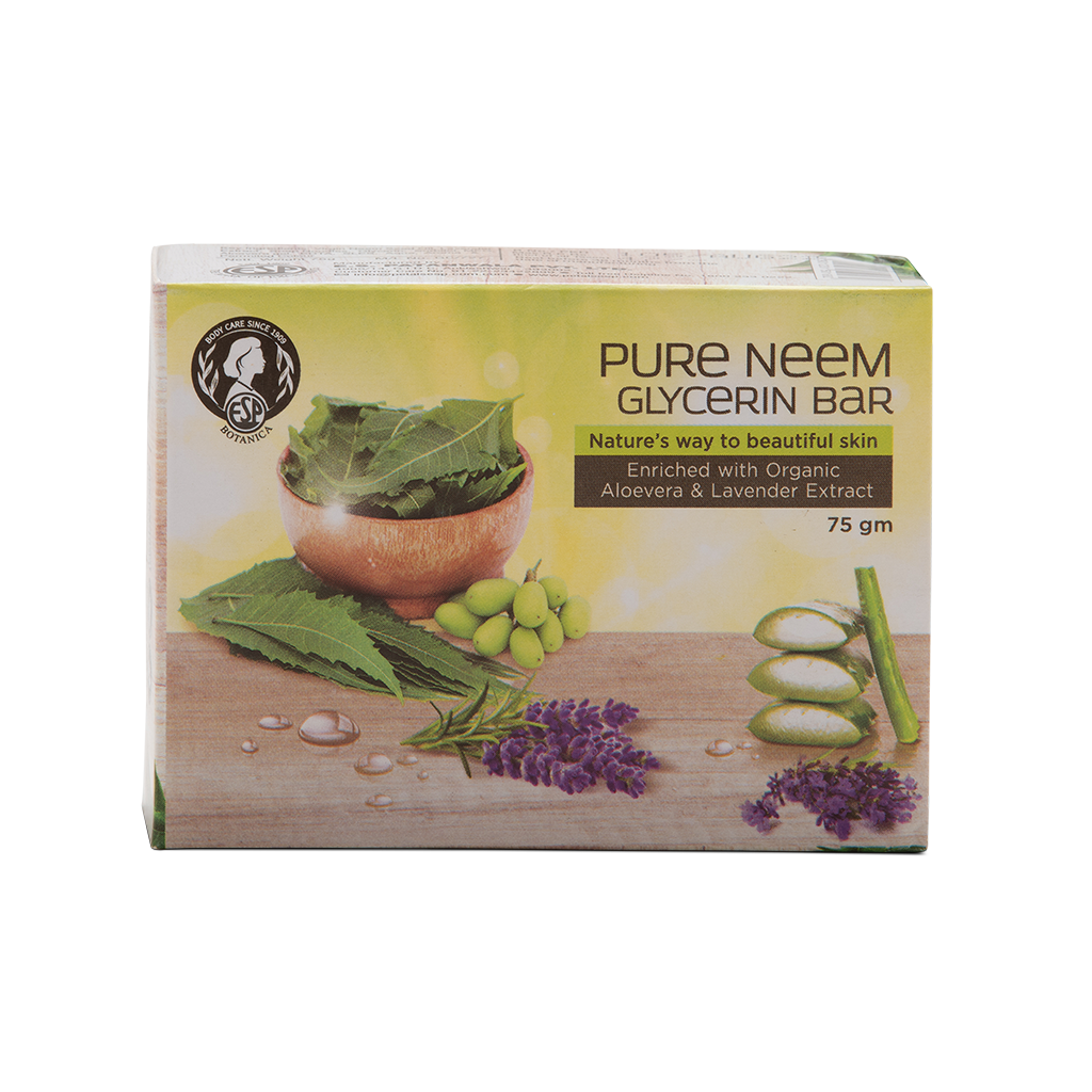 Pure Neem Glycerine Bar (99.9% Germ Protection) - 75Gms