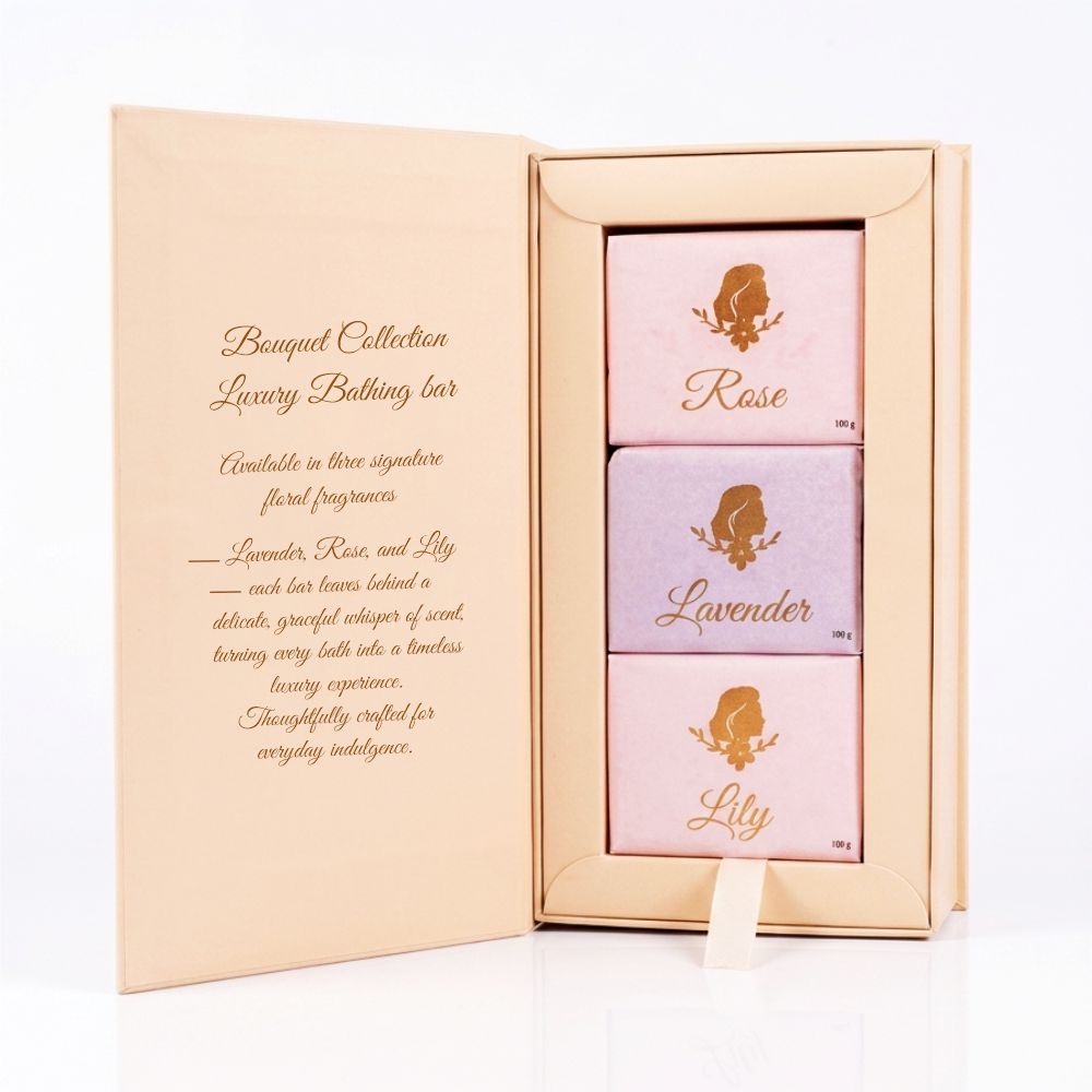 1909 Heritage Bouquet Luxury Bathing Bar 3 x 100gms Gift Set - 3x100g (300g)