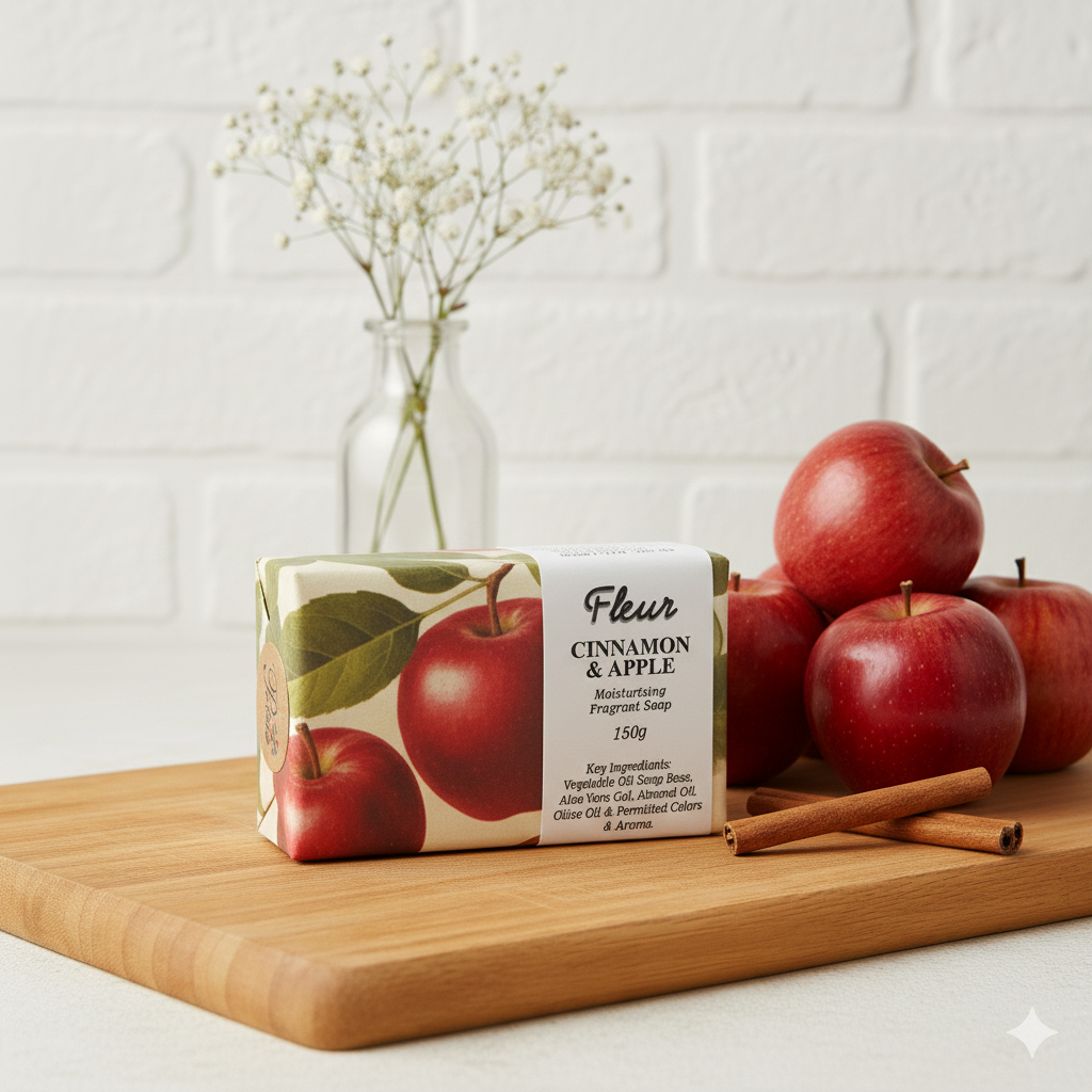 Fleur Cinnamon & Apple Moisturizing Fragrant Soap 150gms