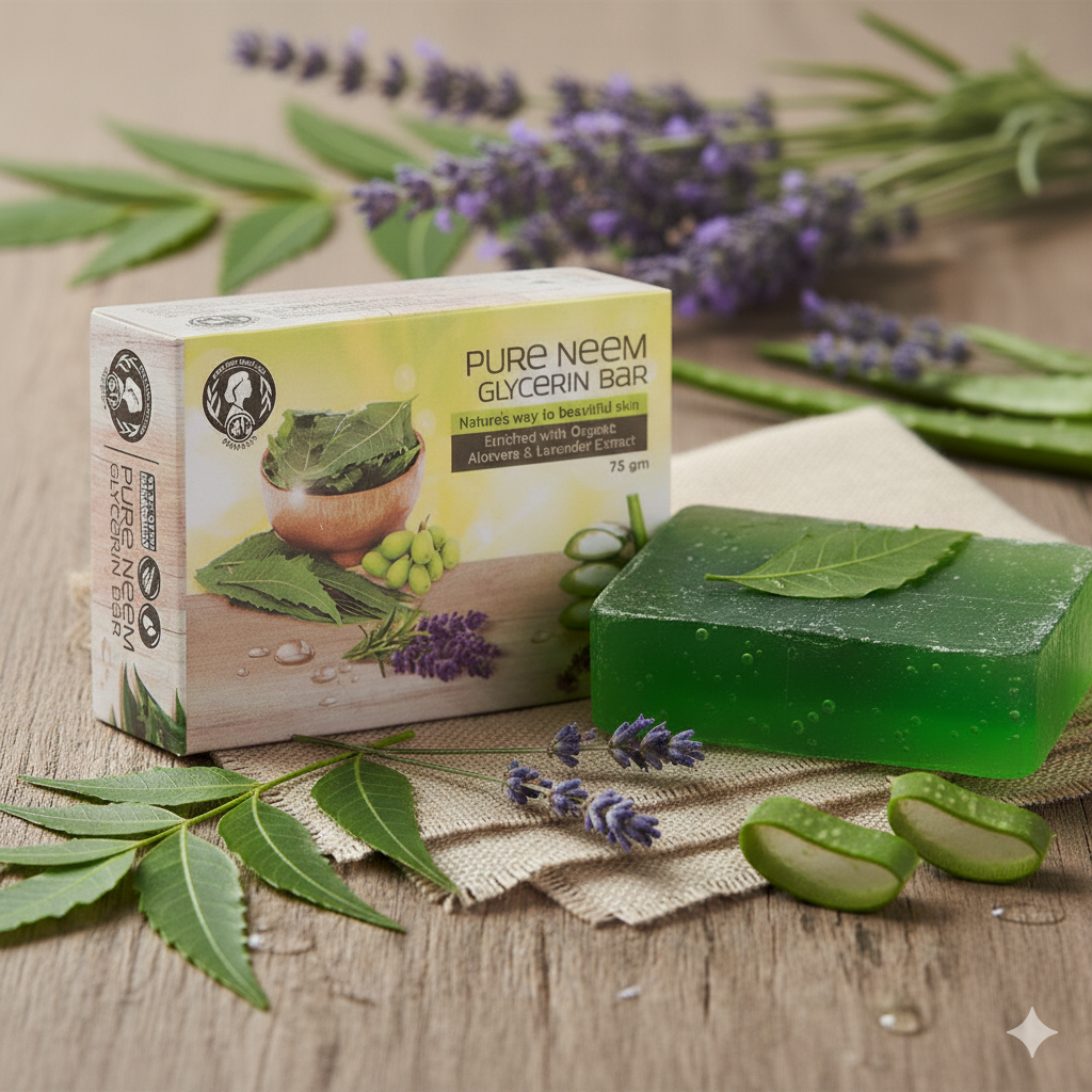 ESP Botanica Pure Neem Glycerine Bar (99.9% Germ Protection) - 75Gms