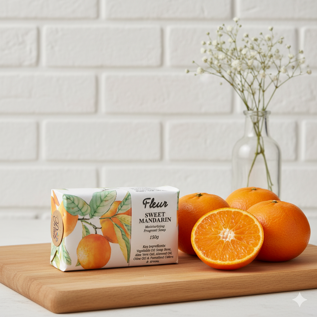 Fleur Sweet Mandarin Moisturizing Fragrant Soap 150gms